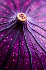 Wall Mural - Macro shot of a figs skin displaying the deep purple surface with subtle cracks and delicate texture 