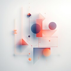 Wall Mural - Minimalist geometric shapes with soft gradients, sleek design