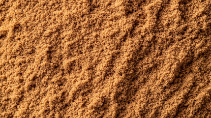 Canvas Print - Macro shot of the texture of fish meal highlighting the fine powdery brown mix with subtle grainy texture 