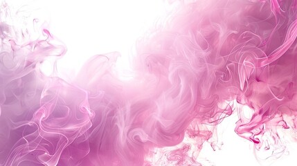 Poster - Colorful pink smoke swirling elegantly against a bright background