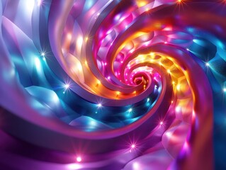 Poster - A vibrant, swirling abstract design featuring colorful lights and patterns, creating a captivating and dynamic visual experience.