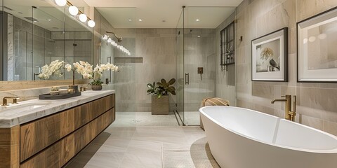 bathroom mockup, los angeles condo interior design --