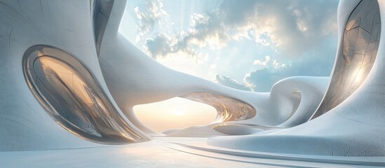 Poster - Futuristic Abstract Architecture in 3D Rendered Illustration