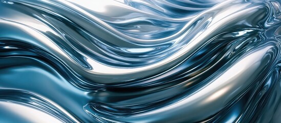 Poster - Modern shiny wavy technology texture in an industrial style 3D illustration