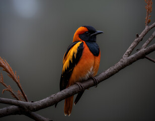 Wall Mural - red billed hornbill, red winged blackbird, red headed woodpecker