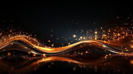 Wall Mural - Abstract liquid waves with golden lights.