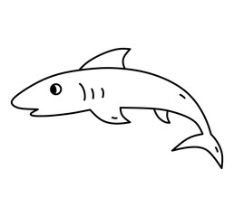 Wall Mural - Fish isolated on white background. Vector hand-drawn illustration in doodle style. Perfect for logo, various designs. Underwater world.