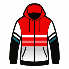 Wall Mural - single breasted long sleeved hoodie racing style vector illustration 