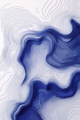 Poster - a blue and white abstract painting of waves