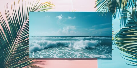 Poster - Tropical Ocean Waves Summer Collage