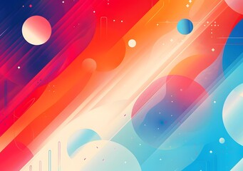 Poster - Abstract Geometric Shapes Background with Bright Colors