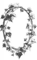 Sticker - a drawing of a wreath of ivys