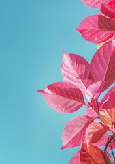 Canvas Print - Pink Leaves Against a Blue Sky