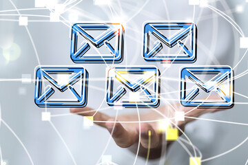Aufkleber - Hand with an email icon 3d