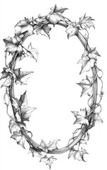 Sticker - a wreath of ivys with leaves and vines