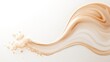 © K-MookPan - Abstract swirl of beige liquid with bubbles on white background