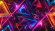 © Drew - Vibrant neon triangles intersect in futuristic digital art