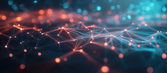 Poster - Endless Cyber Network Connection Structure Advanced Technology and Big Data Integration Futuristic Scientific Background 3D Visualization for Business Innovation