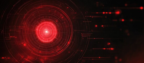 Poster - Red radar technology display on a dark background