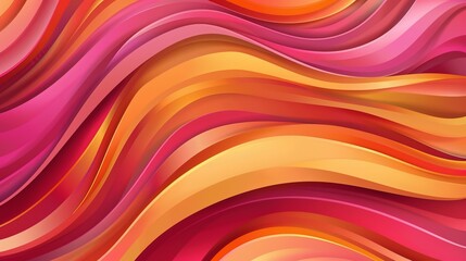 Wall Mural - Multicolored wavy abstract background in pink and orange