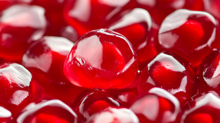 Sticker - Close-up of vivid red pomegranate seeds, representing healthy eating and commonly enjoyed during the Jewish holiday Rosh Hashanah