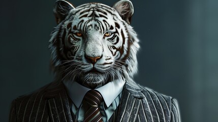 Poster - White Tiger in a Suit