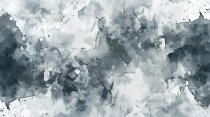 Canvas Print - Expressionistic watercolor abstract in grey tones