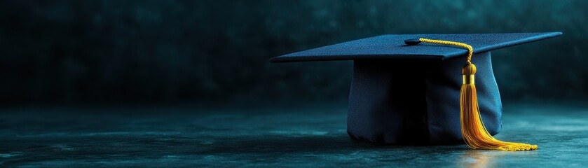 Wall Mural - Graduation cap on dark background