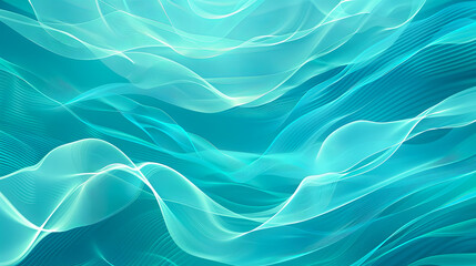 Aufkleber - Abstract turquoise background wave smooth elegant curve flow lines modern technology art web template banner brochure design graphic futuristic energy motion digital illustration