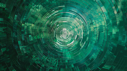 Poster - Abstract background spiral circle green texture pattern design wallpaper modern illustration art graphic decorative digital element geometric creative shape futuristic backdrop color concept bright