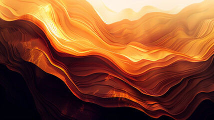 Aufkleber - Abstract background with smooth lines and warm color gradients digital art fluid shape texture effect graphic design concept wavy background wallpaper