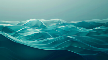 Poster - abstract turquoise background with smooth lines and waves flowing fabric elegant background luxury c