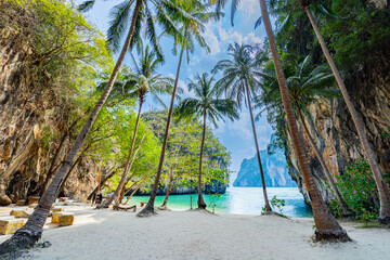 Wall Mural - View beach with crystal emerald green sea  nature scenic landscape Lao Lading beach island in Krabi Province , Famous place of South Thailand Asia summer holiday