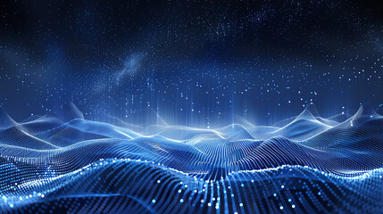 Fototapete - Abstract futuristic technology digital landscape background Big data visualization Network connection structure technology background Artificial intelligence AI deep learning Blockchain technology