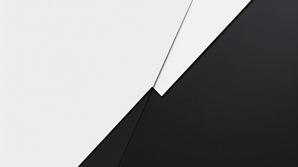 Aufkleber - Abstract geometric background white and black paper layers modern material design copy space business card template corporate banner web cover design minimal concept