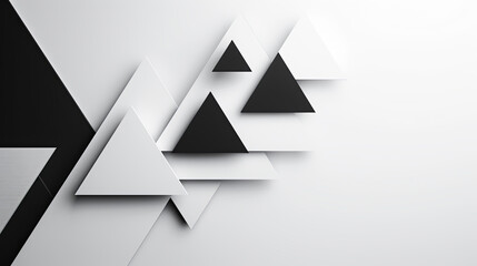 Aufkleber - Abstract background white black triangles modern simple elegant minimal clean design business concept presentation backdrop template banner website header flyer brochure cover card wallpaper