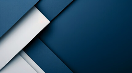 Aufkleber - Blue and white abstract geometric background layers of paper modern material design