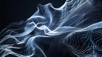 Poster - abstract digital wave particles flow background future technology futuristic data connection line ne