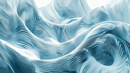 Poster - abstract blue waves background fluid smooth elegant dynamic flowing shapes lines curves motion illus