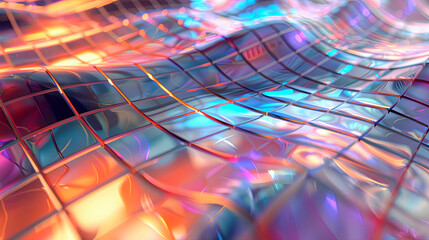 Poster - abstract background colorful gradient fluid wave pattern holographic iridescent texture liquid neon 