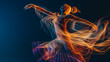 © Graphic Dude - Woman dancing with light trails motion blur abstract elegant dress dancer performing dark background long exposure nightlife entertainment
