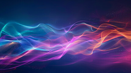 Fototapete - Abstract background flowing colorful gradient lines waves design motion light effect digital illustration concept for modern tech business science banner wallpaper background