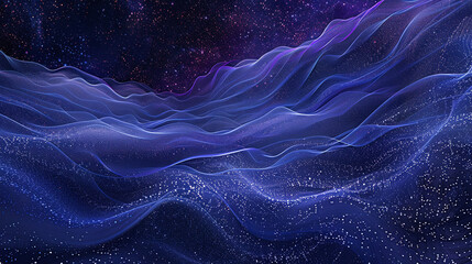 Poster - abstract wave pattern futuristic technology background digital landscape with flowing particles cybe