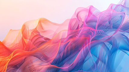 Poster - Abstract background colorful pastel gradient pink blue orange wave pattern digital art illustration background texture modern wallpaper design flowing dynamic elegant style futuristic concept fluid