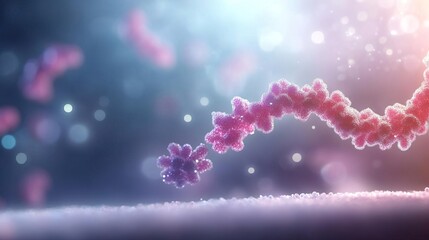 3D illustration of a DNA double helix with glowing light.