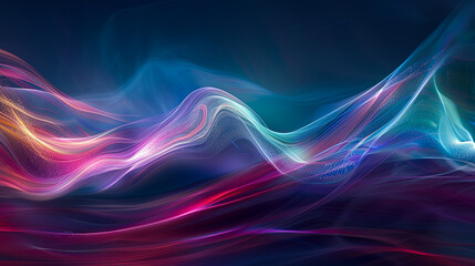 Fototapete - Abstract colorful waves background design fluid colorful flow particles background with shining sparks dust particles on dark background light effect wallpaper motion graphic animation smooth