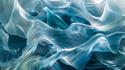 Poster - Abstract blue waves background fluid dynamic transparent liquid flow wallpaper futuristic modern graphic resource