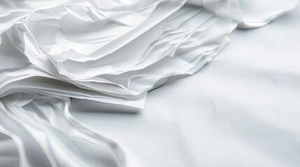 Poster - white abstract background wrinkles on paper texture wave elegant for design