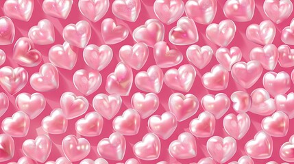 Canvas Print - pink background with pink hearts