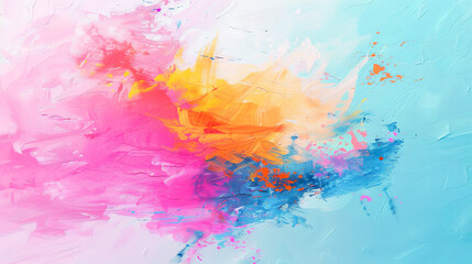Poster - Abstract painting background texture pink orange blue brushstrokes vibrant colorful art design artistic canvas creative backdrop wallpaper illustration modern contemporary fine art artwork acrylic